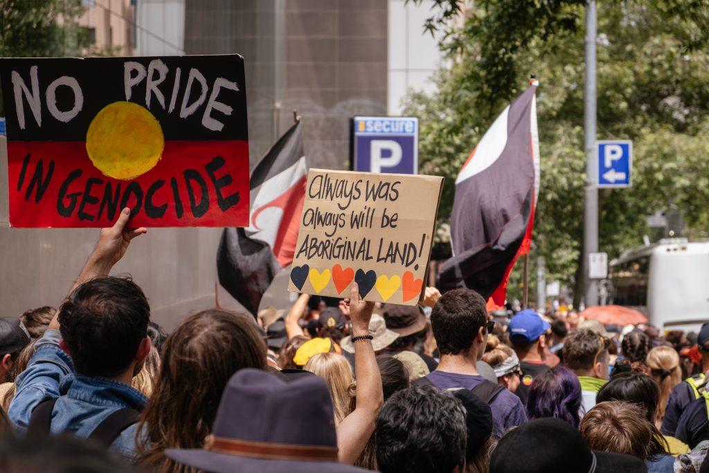 Australian's protesting colonisation.