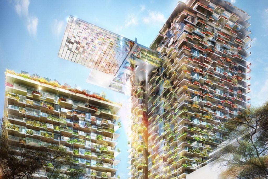 Example of a sustainable high-rise building.