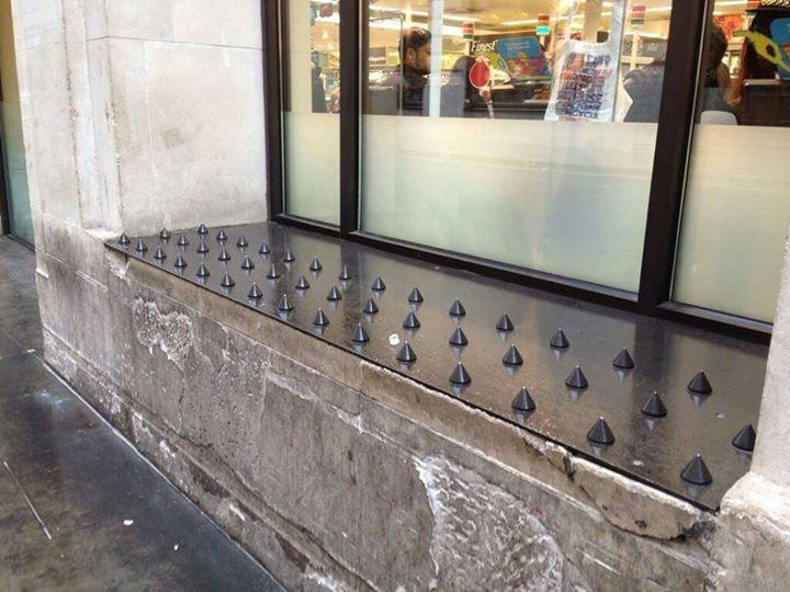 Anti homeless architecture is cruel, hostile, and does not shrink homelessness.