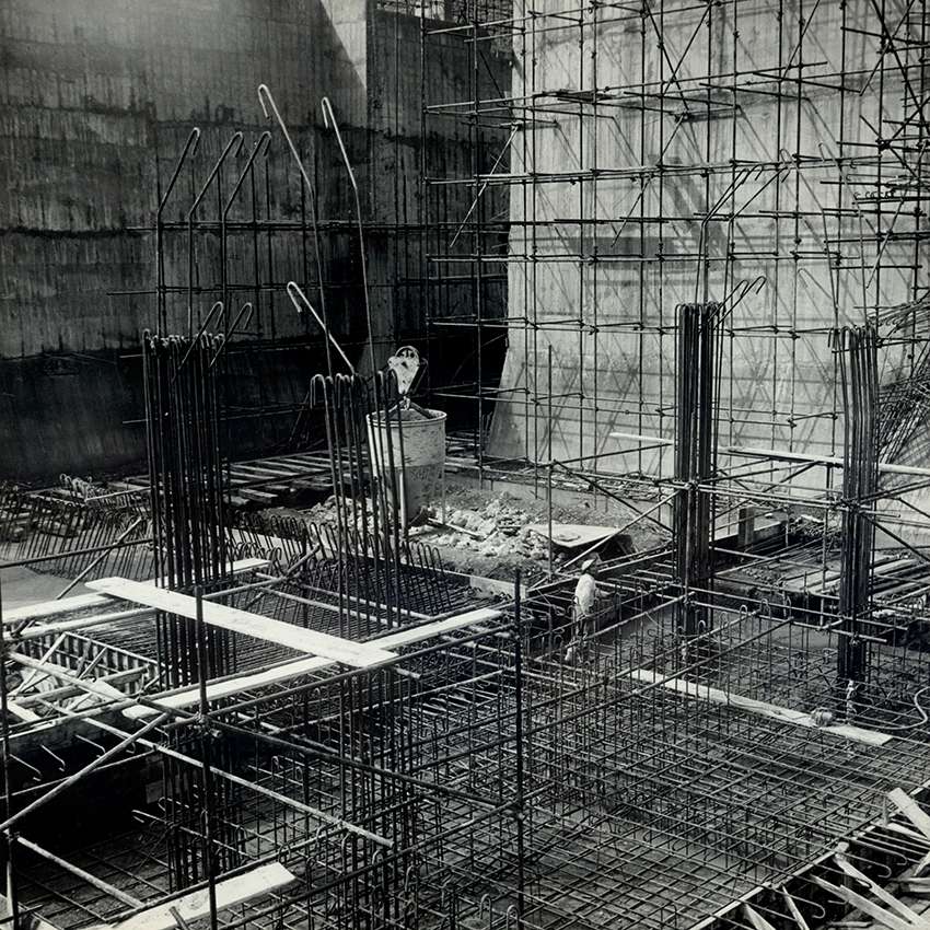 Man working on construction during the general development project in Italy. This is a World Bank project.