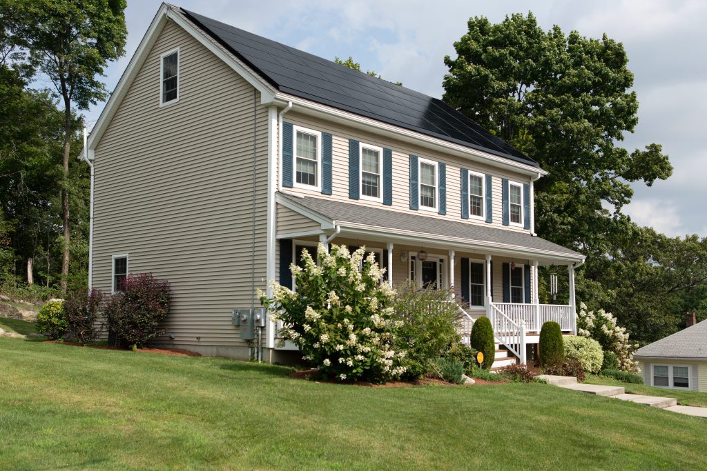 Solar panels help make homes sustainable.