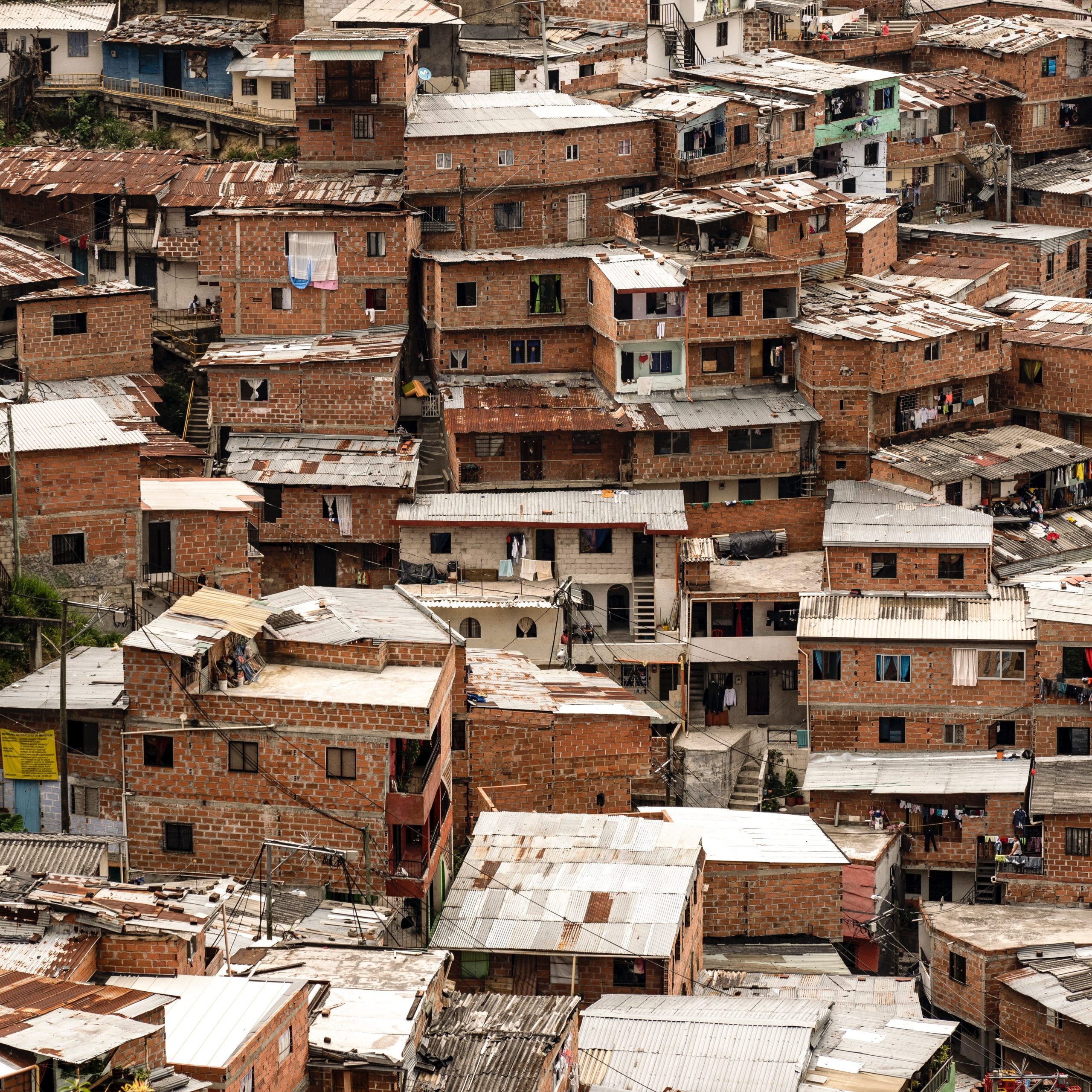 Lack of green spaces in slums.