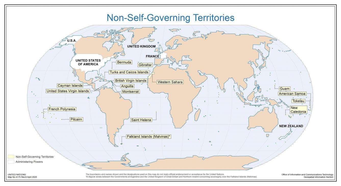Territories of past colonial powers still experience a lack of human rights.