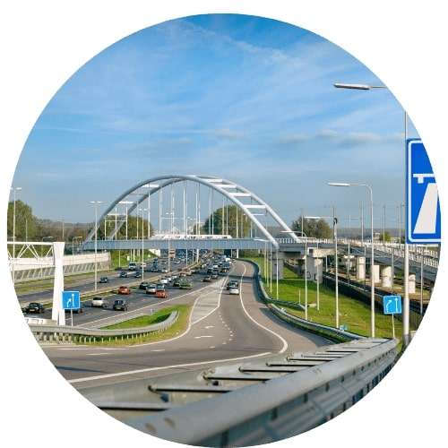 A bridge over a road. Infrastructure is a important consideration in thrivable voting.