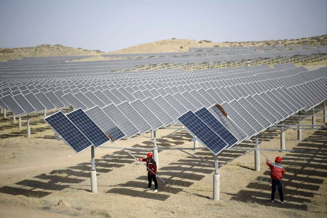 A photovoltaic power station in Yinchuan, in China’s northwest Ningxia Hui Autonomous Region.